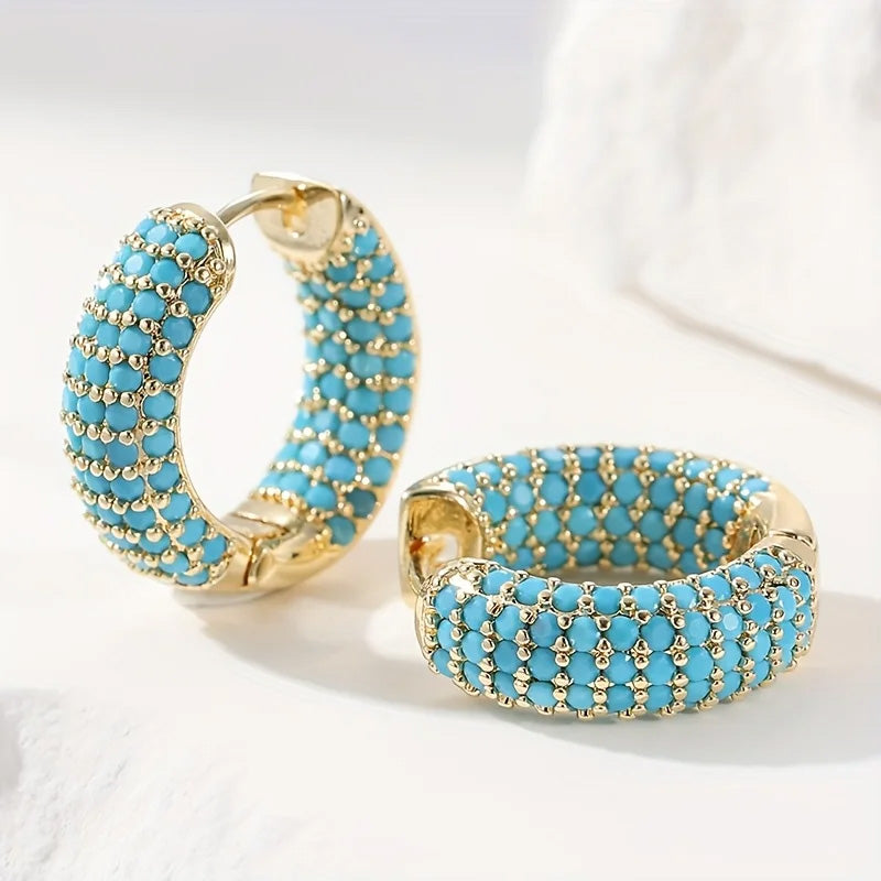 Isla Turquoise Luxe Hoops