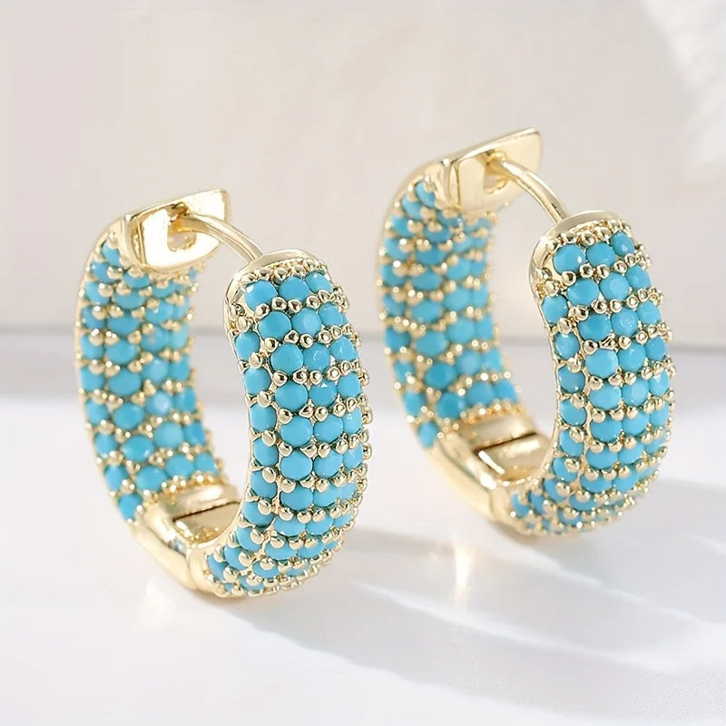 Isla Turquoise Luxe Hoops