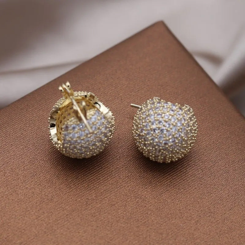 Sienna Crystal Dome Huggie Earrings