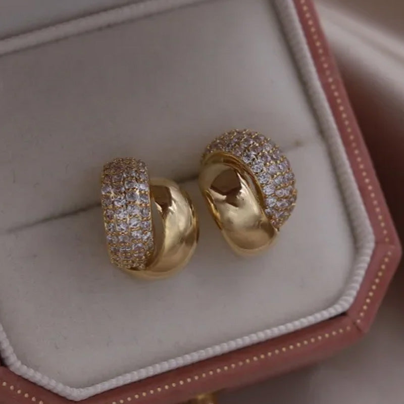 Bianca Pavé Huggie Earrings