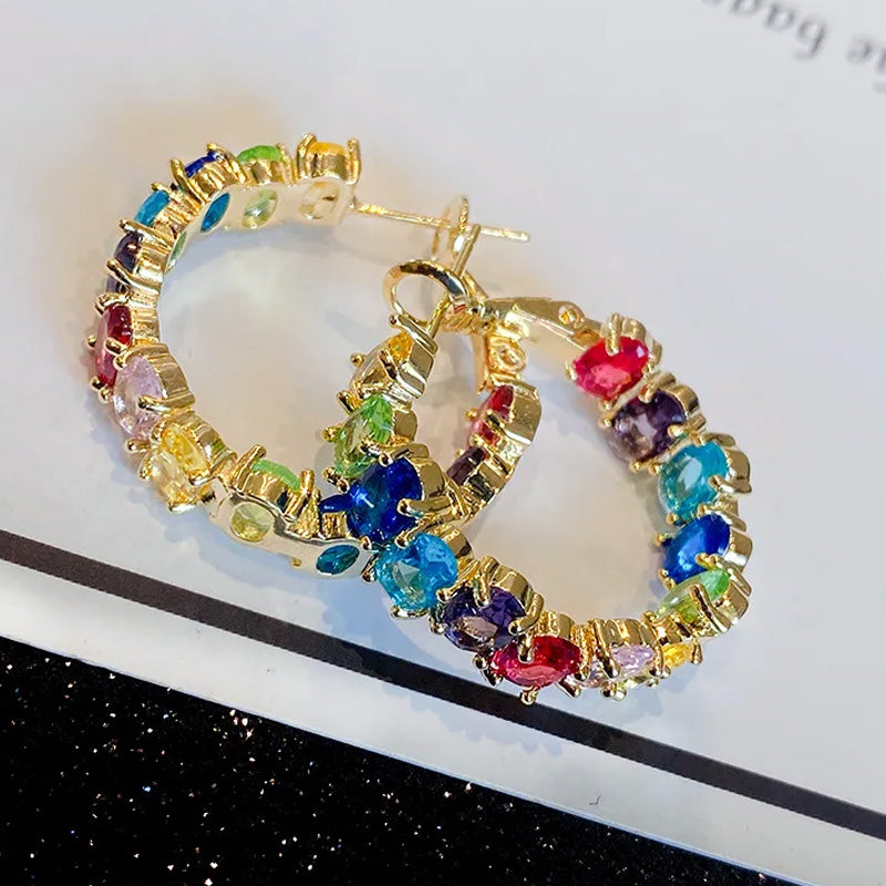 Celeste Rainbow Hoop Earrings