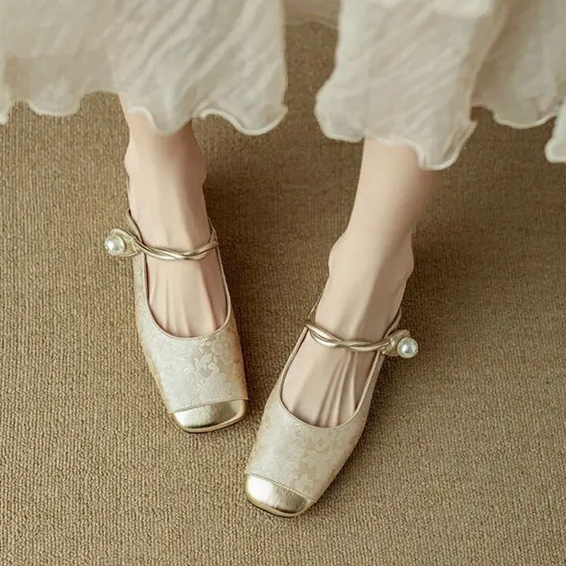 Pearl Bloom Heels