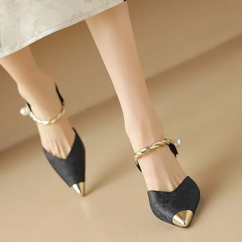 Gilded Pearl Twist Mule