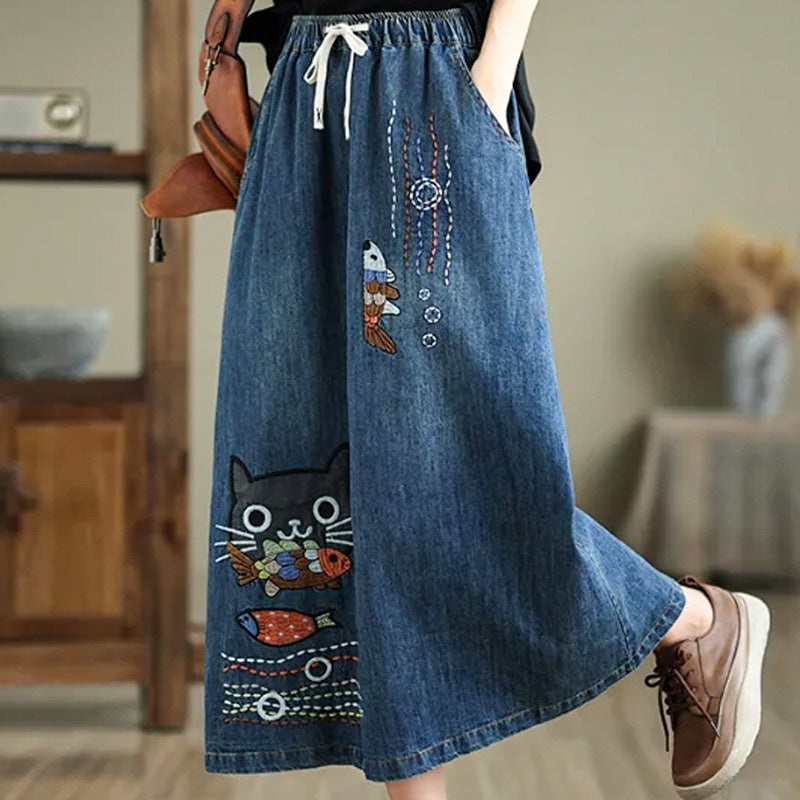 WhiskerCraft Denim Skirt