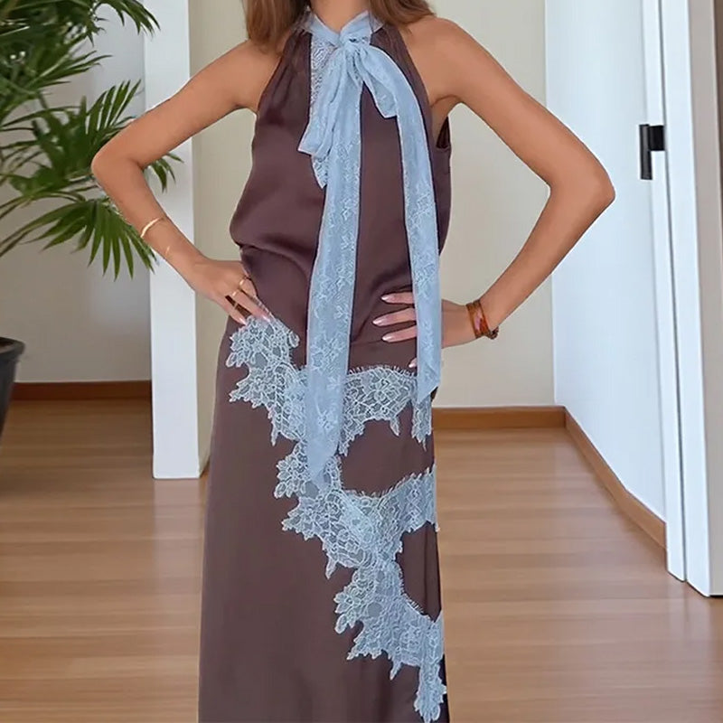 Olivia Lace-Trim Two-Piece Maxi Set