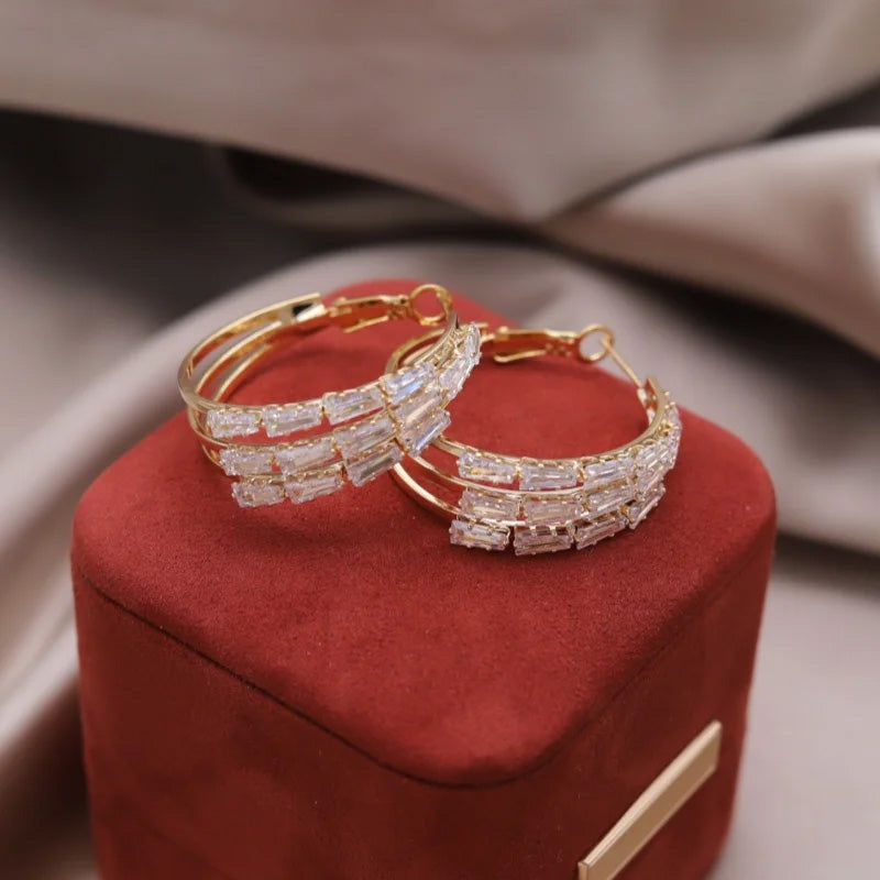 Chloe Crystal Hoop Earrings