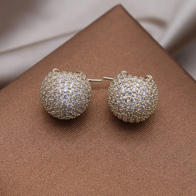 Sienna Crystal Dome Huggie Earrings