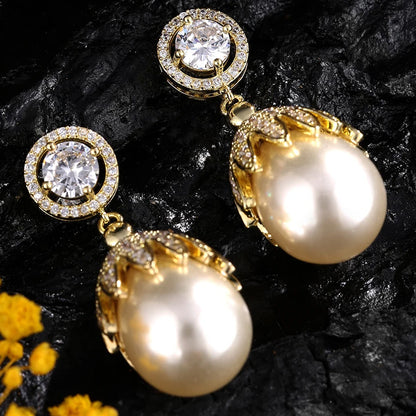 Amelia Pearl Crown Drops