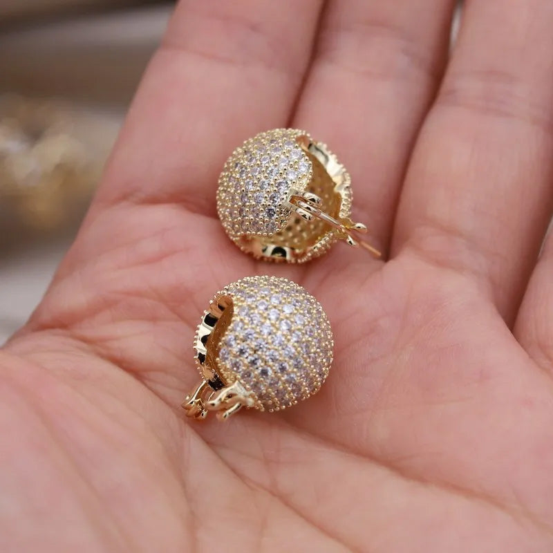 Sienna Crystal Dome Huggie Earrings