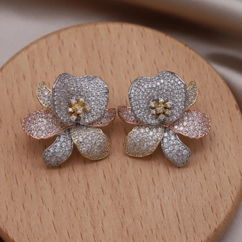 Amelia Crystal Garden Stud Earrings