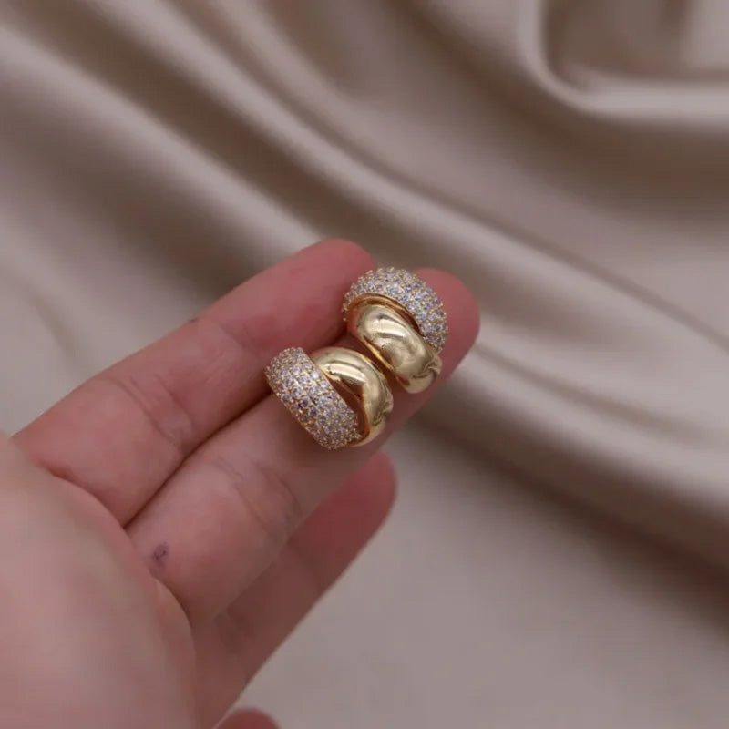 Bianca Pavé Huggie Earrings