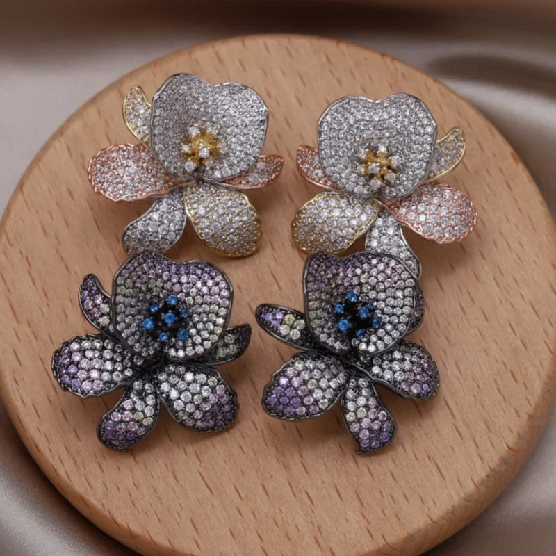 Amelia Crystal Garden Stud Earrings
