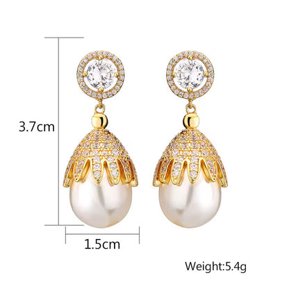 Amelia Pearl Crown Drops