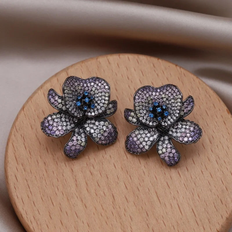 Amelia Crystal Garden Stud Earrings