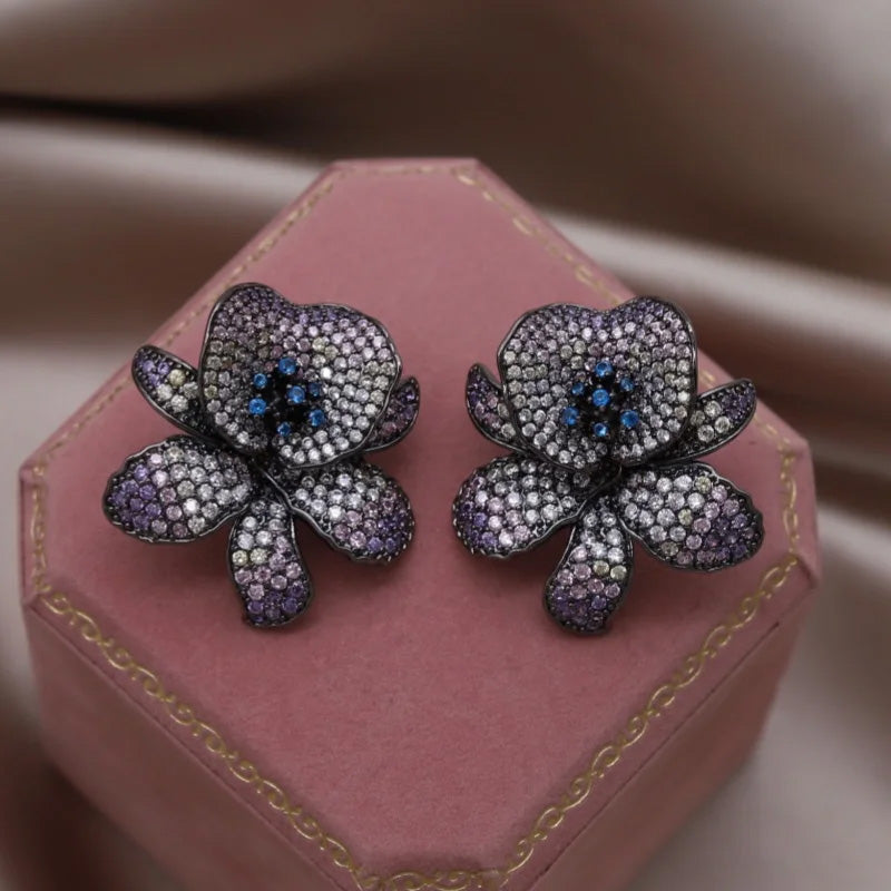 Amelia Crystal Garden Stud Earrings