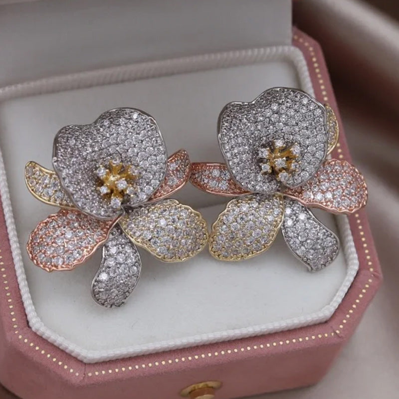 Amelia Crystal Garden Stud Earrings