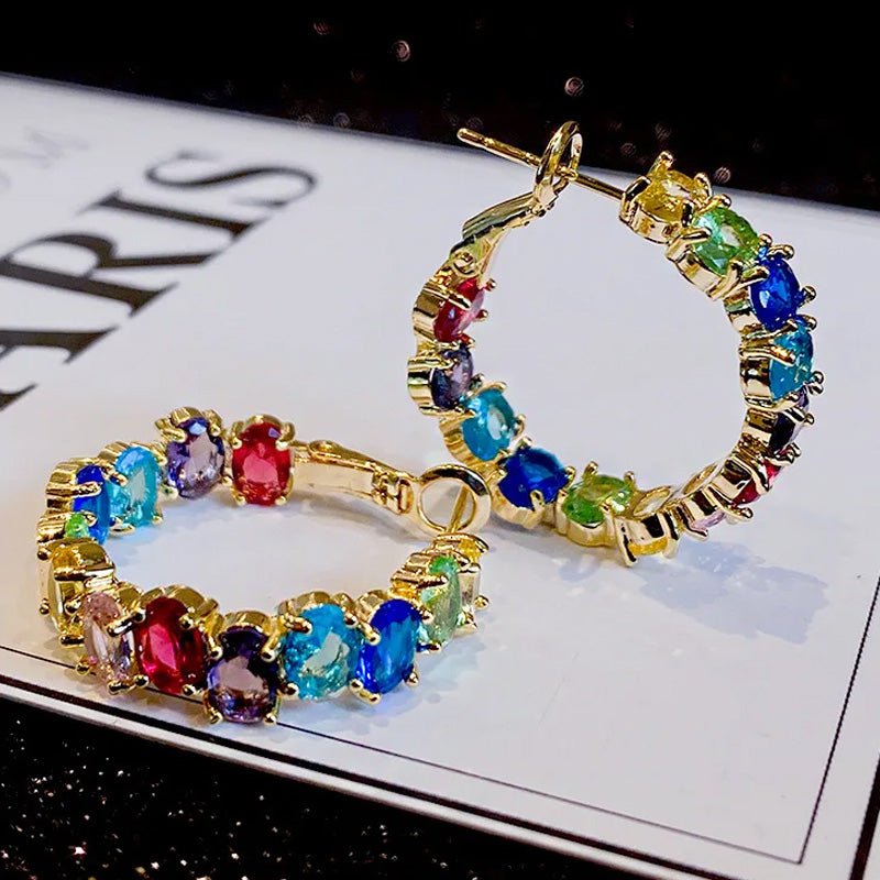 Celeste Rainbow Hoop Earrings