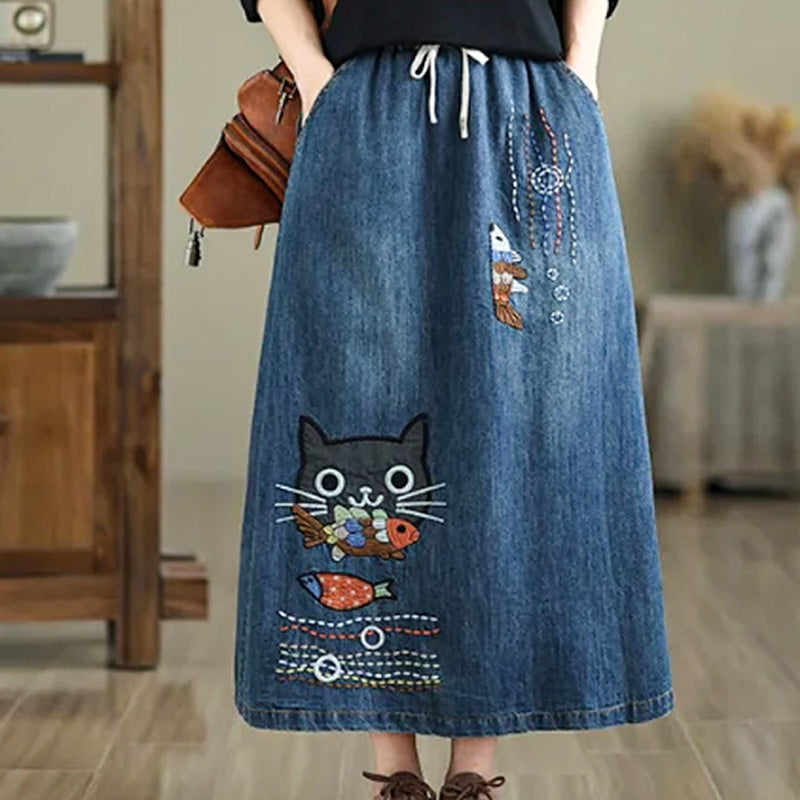 WhiskerCraft Denim Skirt