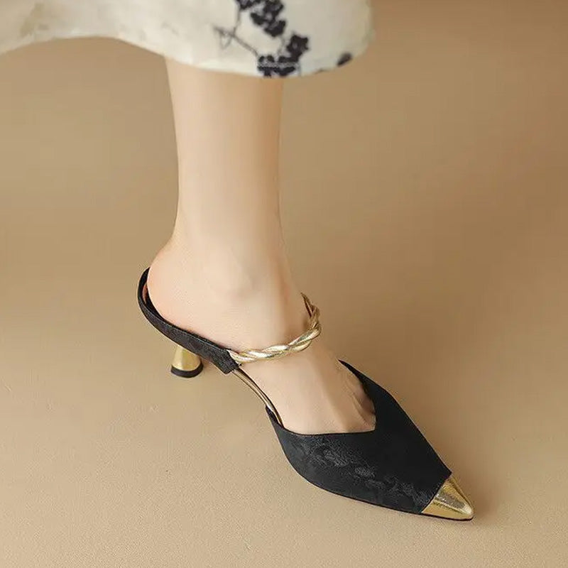 Gilded Pearl Twist Mule