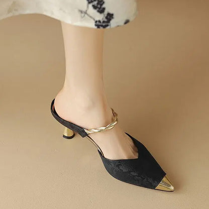 Gilded Pearl Twist Mule