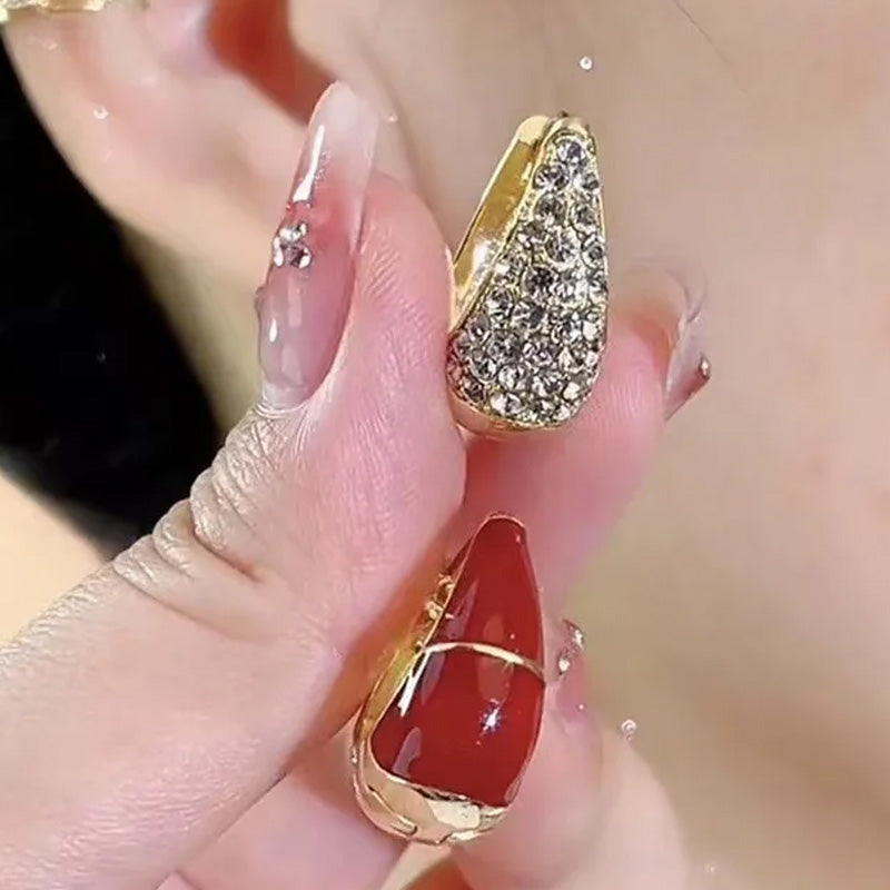 Aurora Duo-Face Huggie Earrings