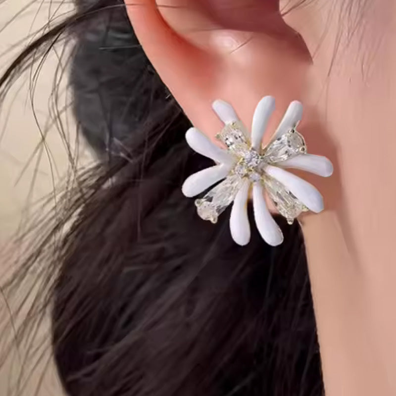 Ruby Blossom Crystal Studs