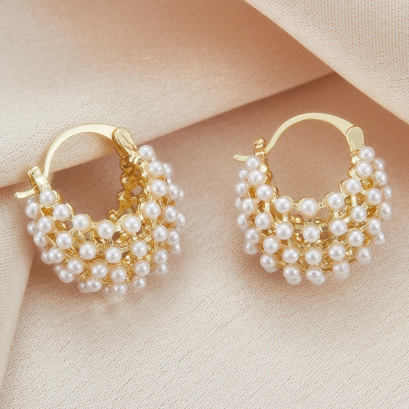 Harper Pearl Halo Hoops
