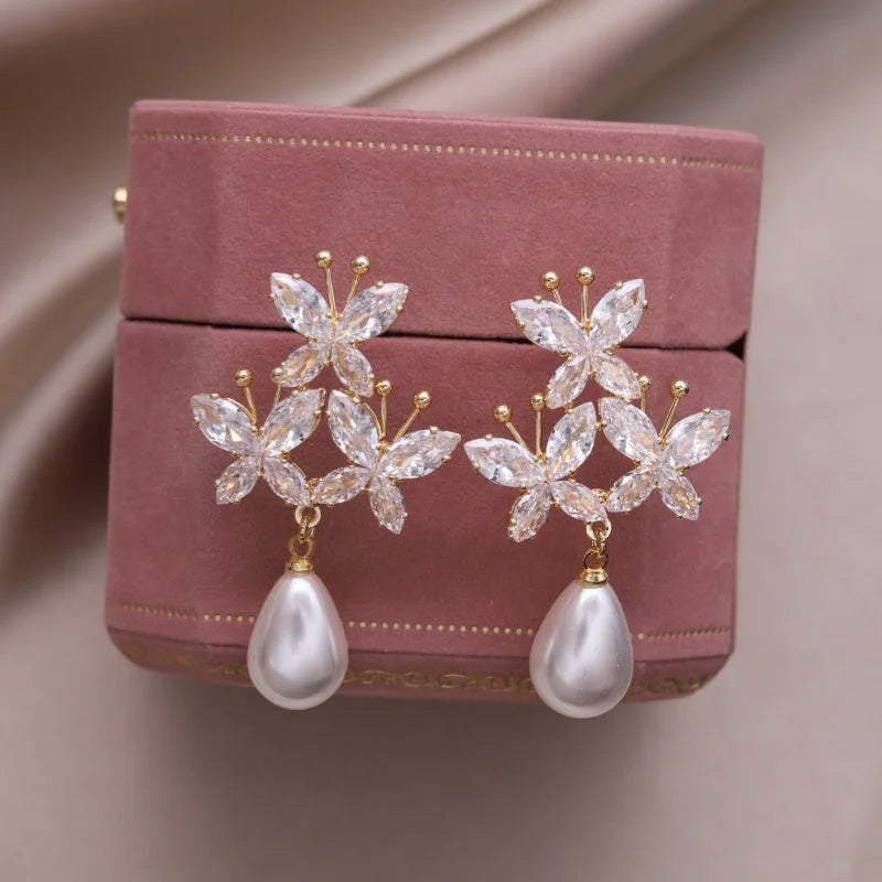 Matilda Butterfly Pearl Earrings