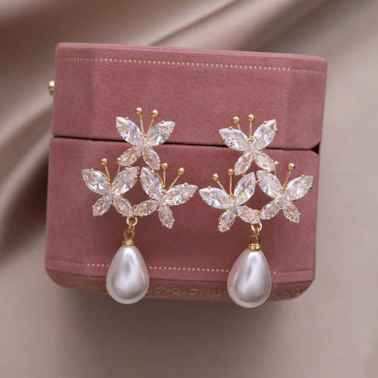 Matilda Butterfly Pearl Earrings