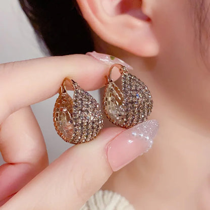 Mia Crystal Teardrop Huggie Earrings