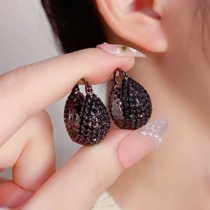 Mia Crystal Teardrop Huggie Earrings