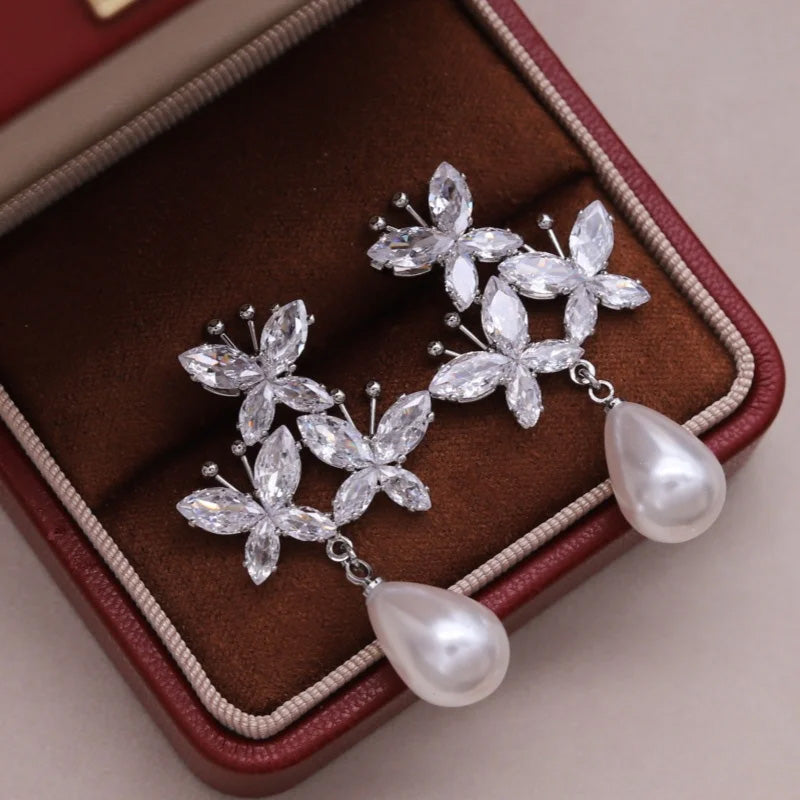 Matilda Butterfly Pearl Earrings