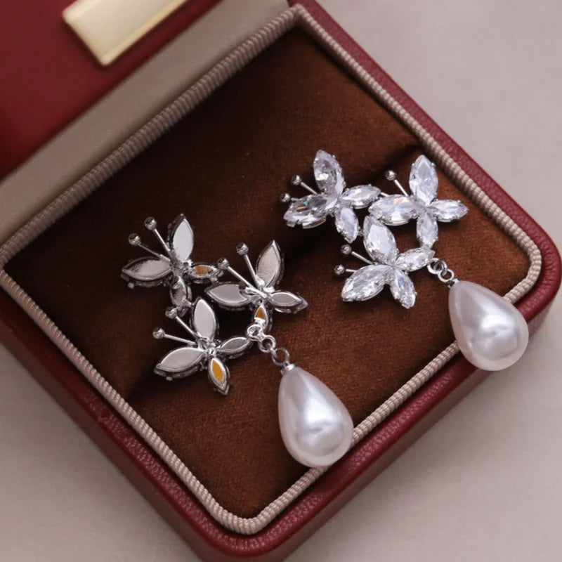 Matilda Butterfly Pearl Earrings