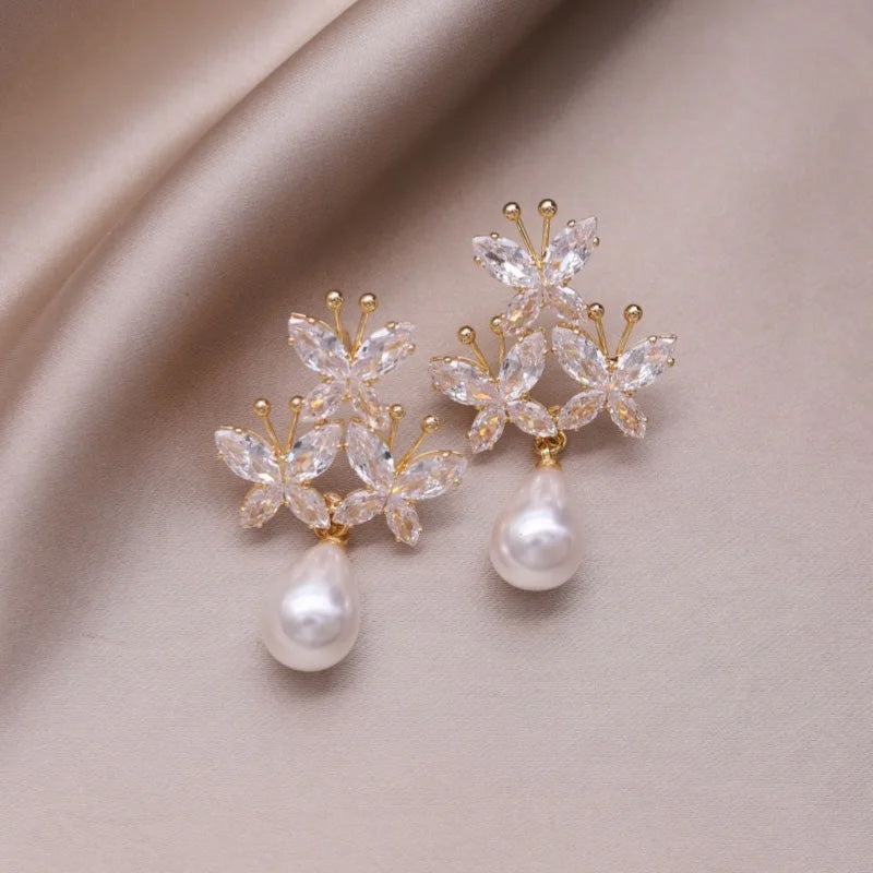 Matilda Butterfly Pearl Earrings