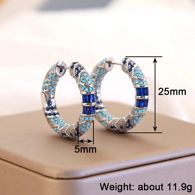 Sienna Azure Hoop Earrings