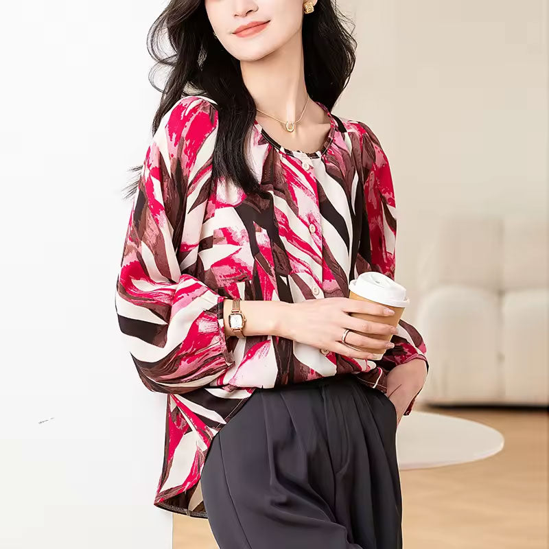 Zoe Retro Print Blouse