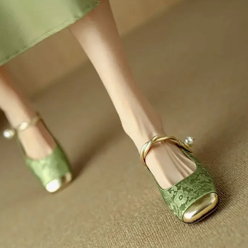 Pearl Bloom Heels