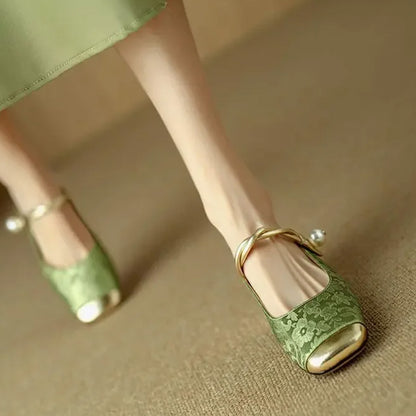 Pearl Bloom Heels