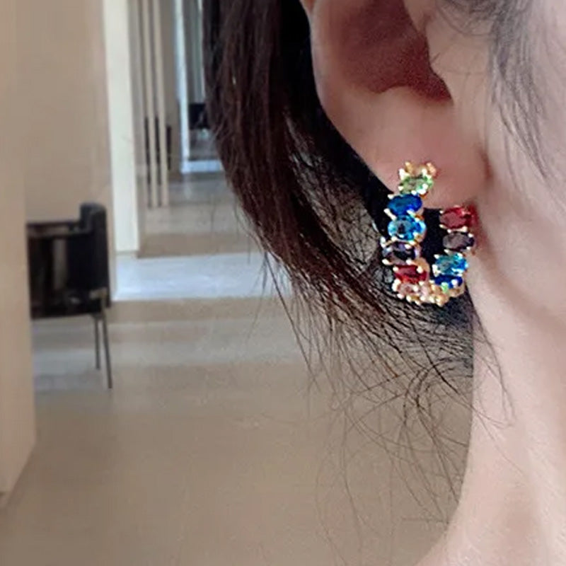 Celeste Rainbow Hoop Earrings