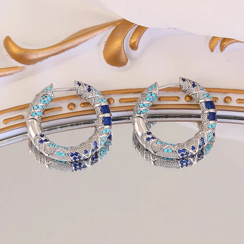 Sienna Azure Hoop Earrings