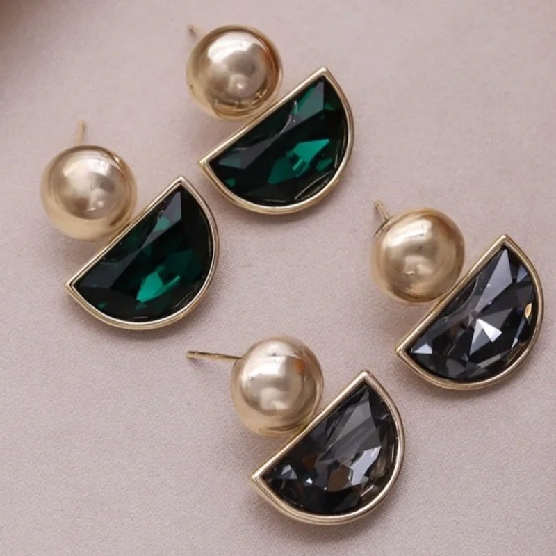 Dara Luxe Arc Crystal Earrings