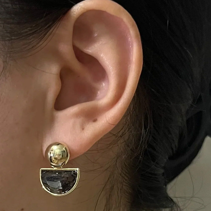 Dara Luxe Arc Crystal Earrings