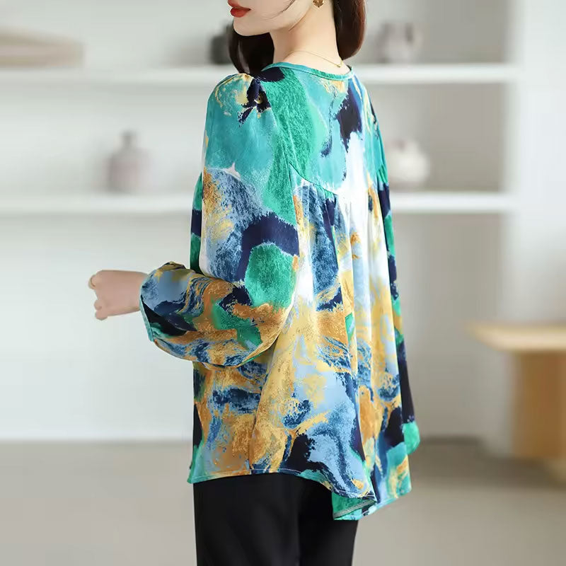 Zoe Retro Print Blouse