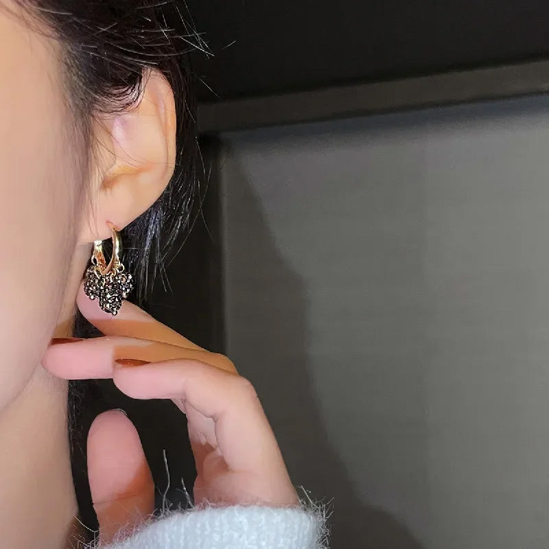 Harper Midnight Charm Hoops