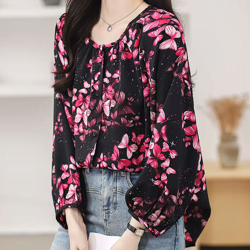 Gianna Butterfly Print Blouse