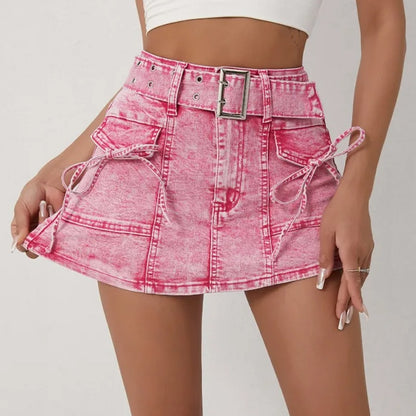 Buckle Tie-Up Denim