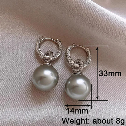 Sienna Luxe Pearl Drop Hoops