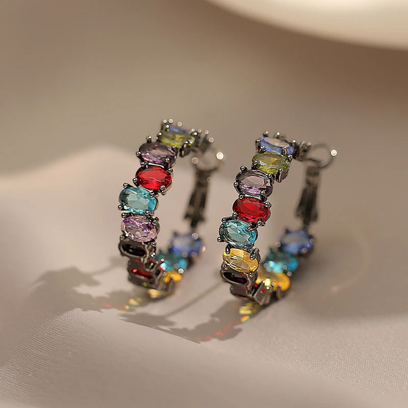 Celeste Rainbow Hoop Earrings
