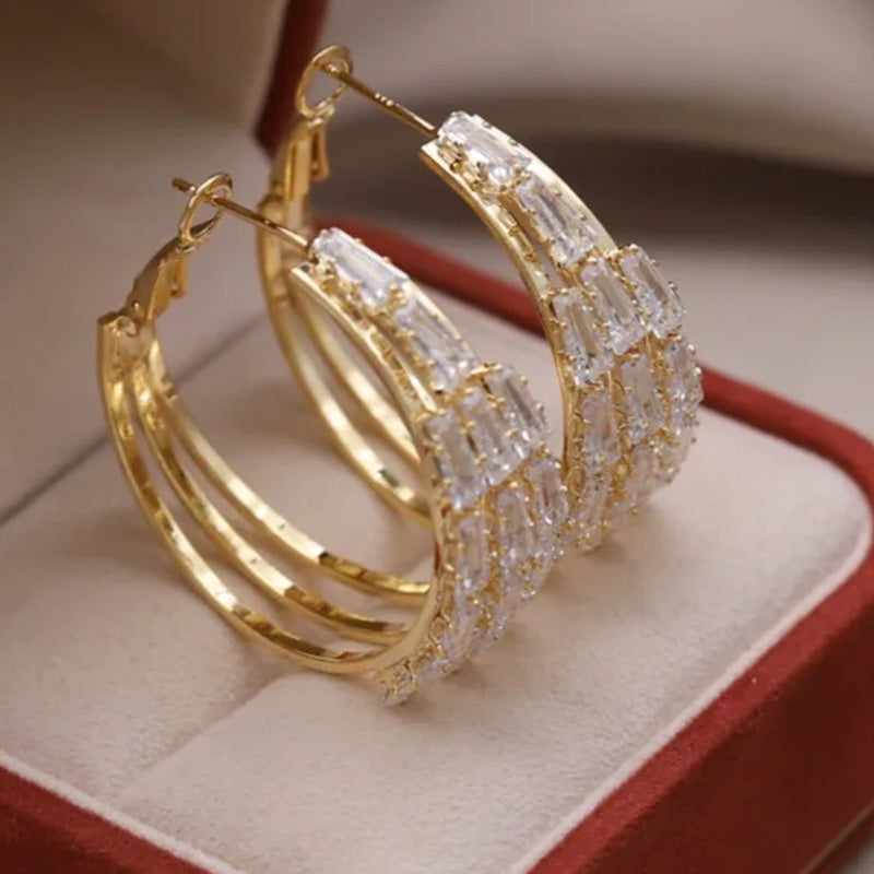 Chloe Crystal Hoop Earrings
