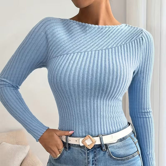 Elena Sculpted Rib Knit Top